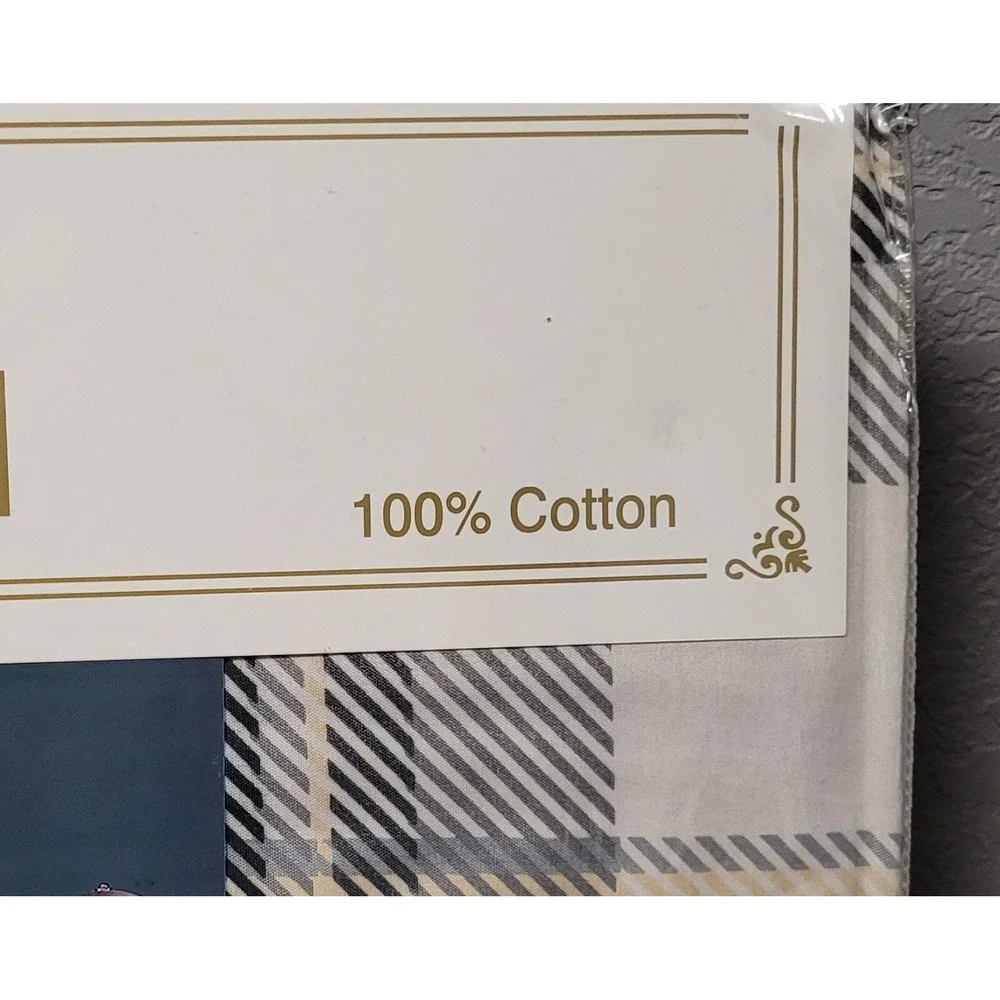 Italian Fashion Queen Size Duvet Cover Set 6 Pc Design #HY-888 Gray Floral/Plaid